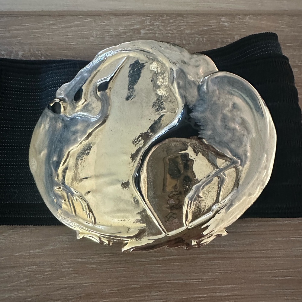 Vintage Charmant Crane Belt Buckle/Stretchy Belt